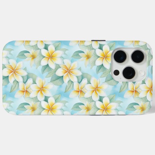 Hübsch White Yellow Frangipani Floral Designer Case-Mate iPhone Hülle (Rückseite (Horizontal))