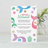 Hübsch wie ein Meerjungfrau-Junggeselinnen-Abschie Einladung (Stehend Vorderseite)