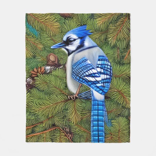 Hübsch Wilderness Blue Jay Fleecedecke (Vorderseite)