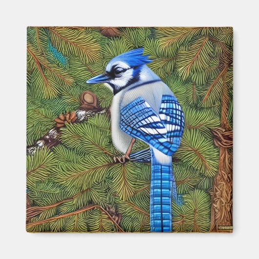 Hübsch Wilderness Blue Jay Magnet (Vorne)