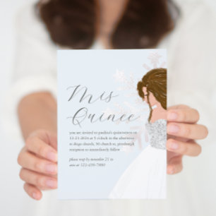 Hübsch Winter Blue Snowflake Dunkle Haare Mis Quin Einladung