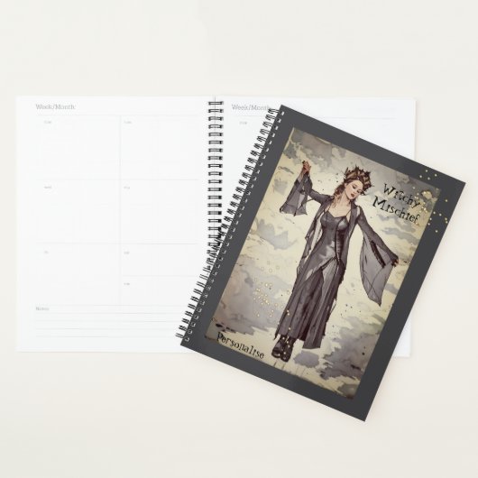 Hübsch Witchy Mischief Fun Zitat Grau Journal Planer (Anzeige)