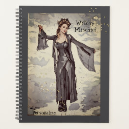 Hübsch Witchy Mischief Fun Zitat Grau Journal Planer