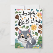 Hübsch Woods Wolf Digital Geburtstag Karte (Vorderseite)