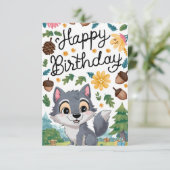 Hübsch Woods Wolf Digital Geburtstag Karte (Stehend Vorderseite)