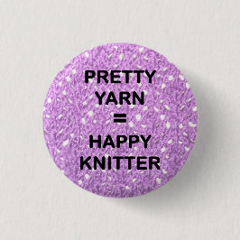 "HÜBSCH YARN = GLÜCKLICHER KNITTER" BUTTON