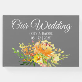 Hübsch Yellow Bouquet auf Gray Wedding Gästebuch