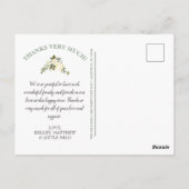 Hübsch Yellow Floral Baby Dusche Danke Foto Postkarte (Rückseite)