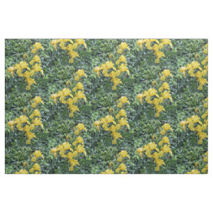 Hübsch Yellow Irises Garden Blume Stoff