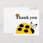 Hübsch Yellow Ladybug Flat Dankeschön Karte (Vorne/Hinten)