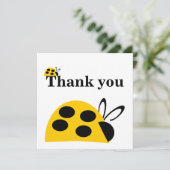 Hübsch Yellow Ladybug Flat Dankeschön Karte (Stehend Vorderseite)