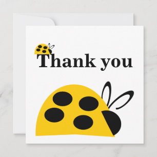Hübsch Yellow Ladybug Flat Dankeschön Karte