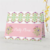 Hübsch zart Gemustert Karte (Gelbe Blume)