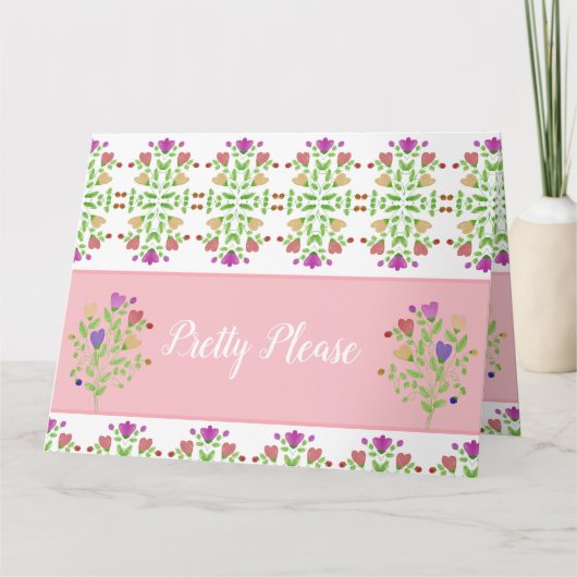 Hübsch zart Gemustert Karte (Vorderseite)