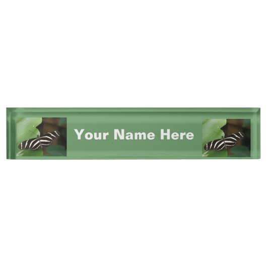 Hübsch Zebra Longwing Butterfly Namplate Namensplakette (Vorderseite)