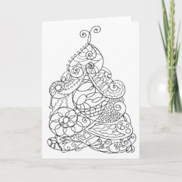 Hübsch Zeichnend Weihnachtsbaum Feiertagskarte