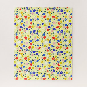 Hübsch zierlich süß floral auf pastellgelb puzzle