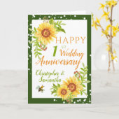 Hübsche 1. Hochzeitstag Blumenblume Karte (Gelbe Blume)