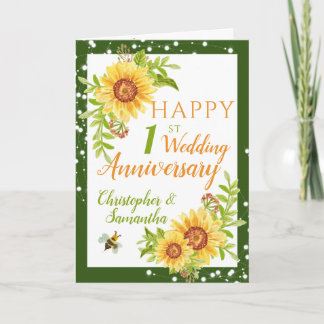 Hübsche 1. Hochzeitstag Blumenblume Karte
