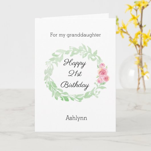 Hübsche 21. Geburtstagsfeiertochter Karte (Gelbe Blume)