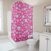 Hübsche 3D-Funkelnd Kristall-Edelstein-herzen auf Duschvorhang (Beispiel)