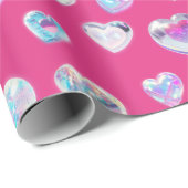 Hübsche 3D-Funkelnd Kristall-Edelstein-herzen auf  Geschenkpapier (Rolleneckpunkt)