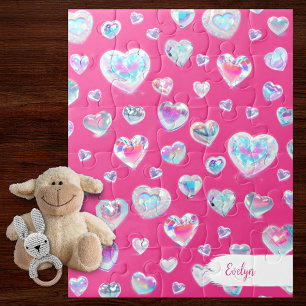 Hübsche 3D-Funkelnd Kristall-Edelstein-herzen auf  Puzzle