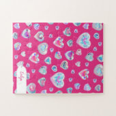 Hübsche 3D-Funkelnd Kristall-Edelstein-herzen auf  Puzzle (Horizontal)