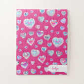 Hübsche 3D-Funkelnd Kristall-Edelstein-herzen auf  Puzzle (Vertikal)