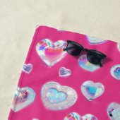 Hübsche 3D-Funkelnd Kristall-Edelstein-herzen auf Strandtuch (Beispiel)