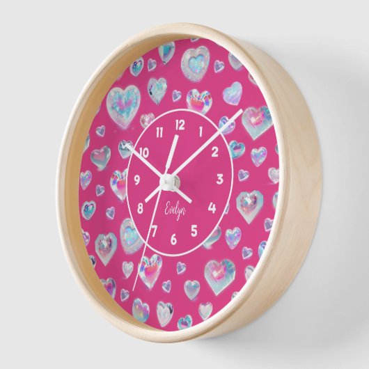 Hübsche 3D-Funkelnd Kristall-Edelstein-herzen auf Uhr (Winkel)