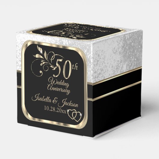 Hübsche 50. Hochzeitstag Geschenkschachtel (Rückseite)