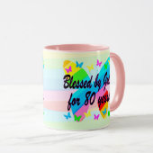 HÜBSCHE 80. GEBURTSTAGSBLESSINGS-TASSE TASSE (VorderseiteRechts)