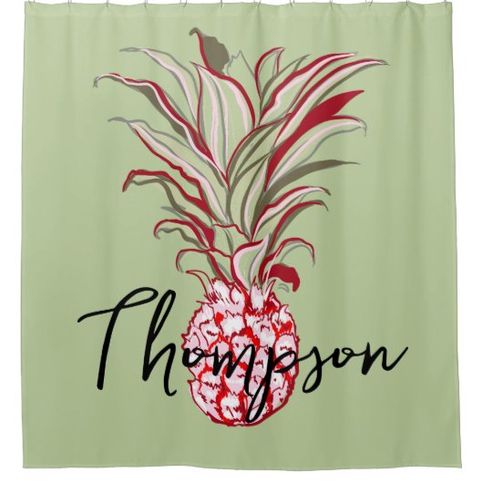 Hübsche Abbildung der Ananas Duschvorhang (Vorderseite)