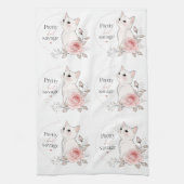 Hübsche aber wilde Kawaii Katze Rose Handtuch (Vertikal)