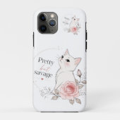 Hübsche aber wilde Kawaii Katze Rose Hülle (Rückseite)