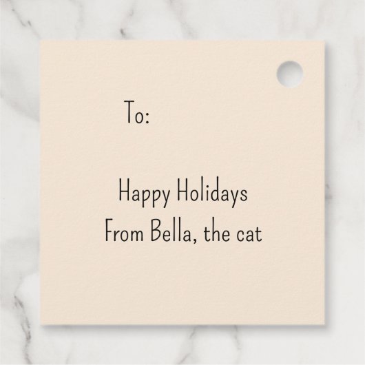 Hübsche abessinische Katze mit dem Holly-Wreath-Ge Geschenkanhänger (Rückseite)