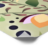 Hübsche Abstrakte Blume Muster auf Sage Green Poster (Ecke)