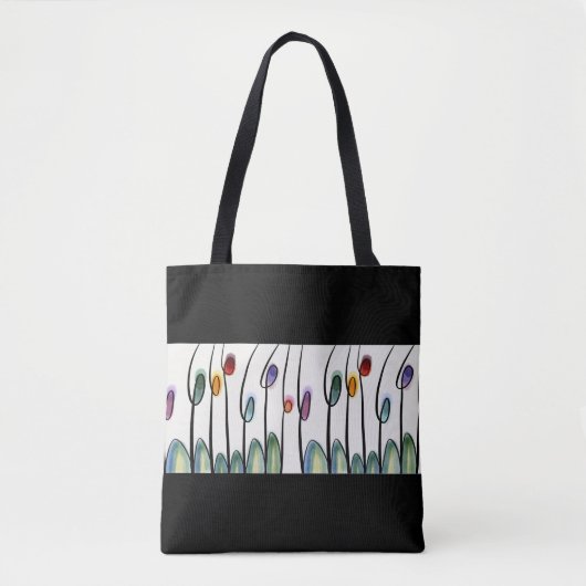 Hübsche abstrakte Blumengrenze Tasche (Vorderseite)