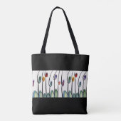 Hübsche abstrakte Blumengrenze Tasche (Rückseite)