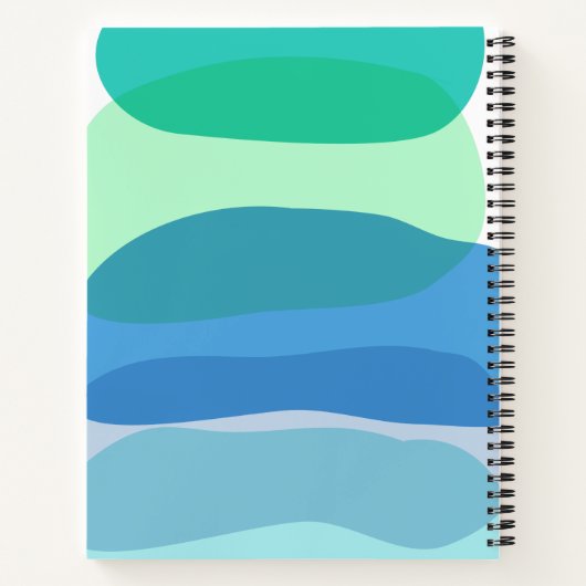 Hübsche Abstrakte geometrische Formen in Blau und Notizblock (Rückseite)