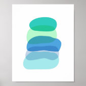 Hübsche Abstrakte geometrische Formen in Blau und  Poster (Vorne)