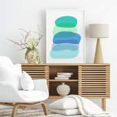 Hübsche Abstrakte geometrische Formen in Blau und Poster