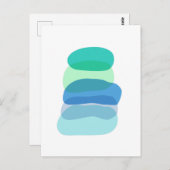 Hübsche Abstrakte geometrische Formen in Blau und Postkarte (Vorne/Hinten)