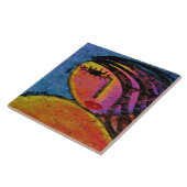 Hübsche Abstrakte Girl-Malerei auf OSB-Platine Fliese (Seite)