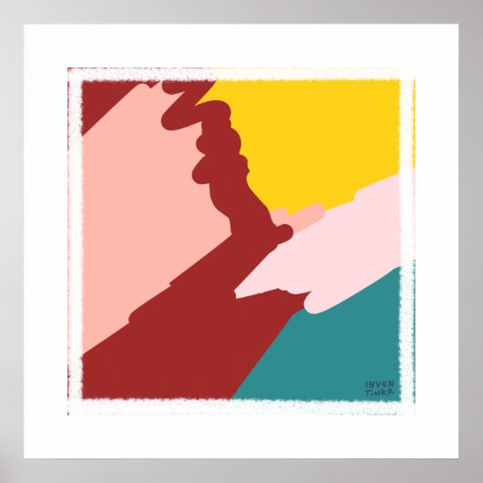Hübsche Abstrakte Kunst druckt Künstlerisch Red Ch Poster (Vorne)