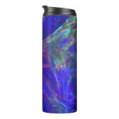 Hübsche Abstrakte, lebendige Wirbel von Rosa Grün  Thermosbecher (Nach rechts gedreht)