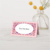 Hübsche Abstrakte Paisley-Muster-Farbtöne in Rosa Platzkarte (Rückseite)