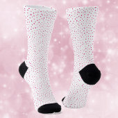 Hübsche Abstrakte Pink-Polka-Punkte auf Weiß Socken