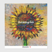 Hübsche Abstrakte Sonnenblumenmalerei Aufkleber (Blatt)